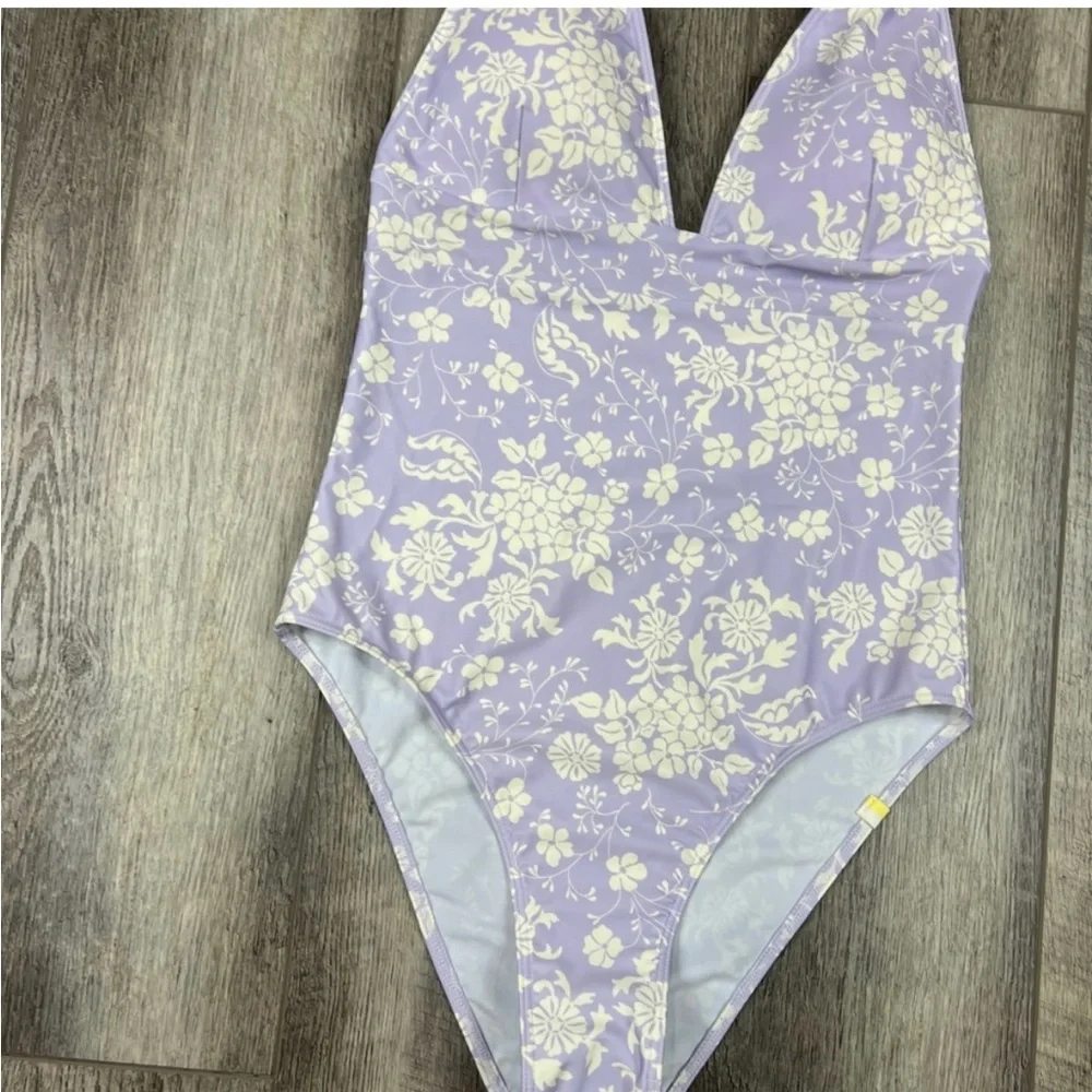 Summersalt Vintage Floral Halter Plunge One Piece Swimsuit 6 NWT - Picture 4 of 9